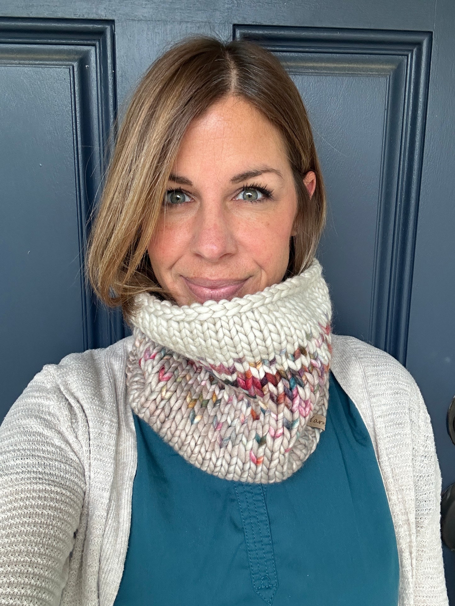 Merino wool knit cowl