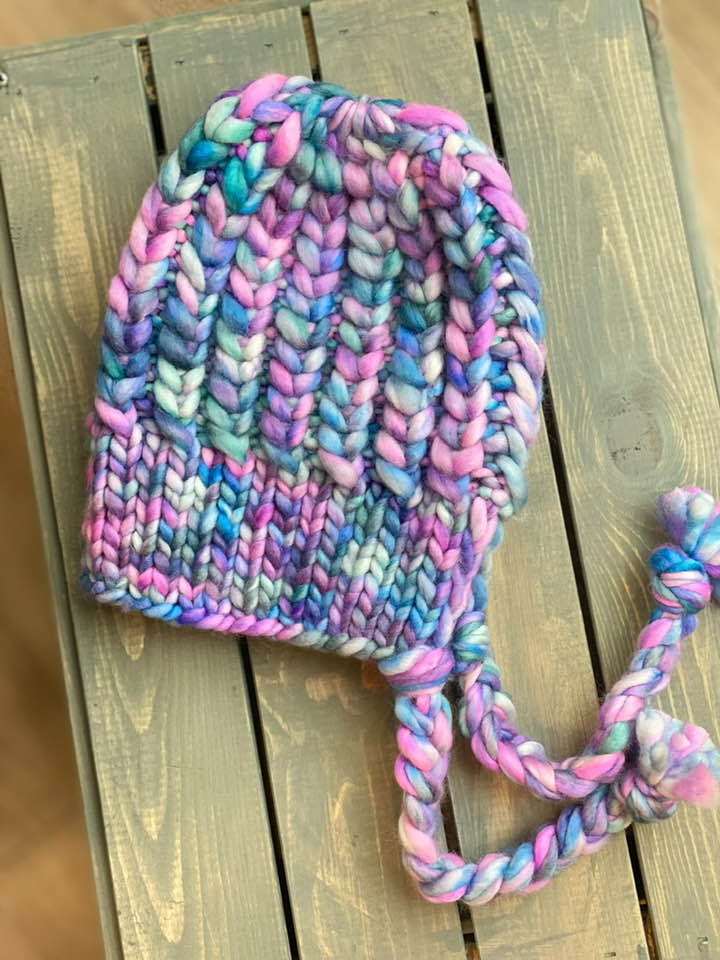 Braided Hearts Bonnet Knit Pattern