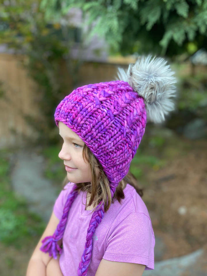 Braided Hearts Bonnet Knit Pattern