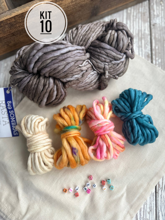 KIT- friendship bracelet beanie Merino wool knit kit