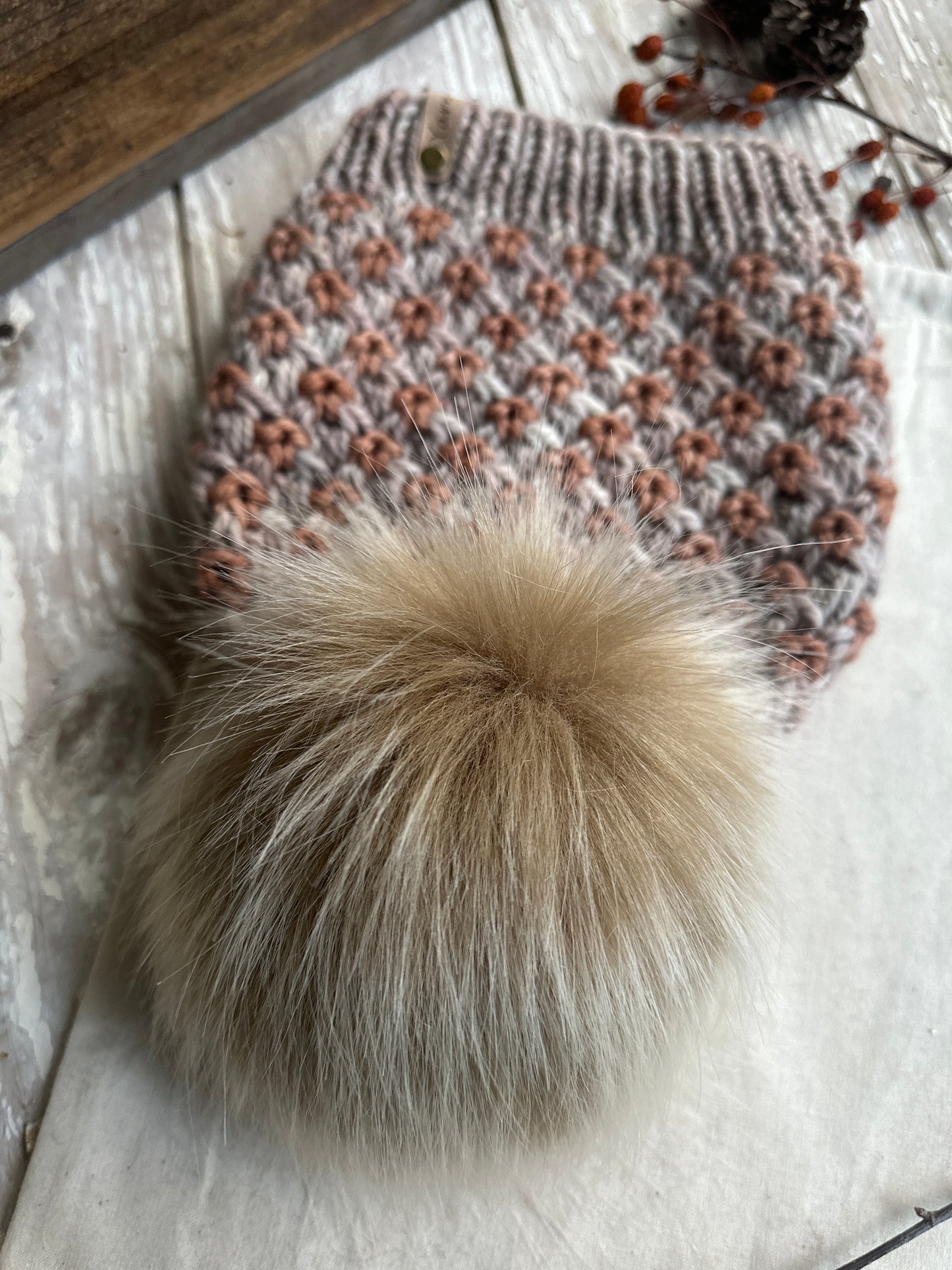 Merino wool knit hat and cowl set