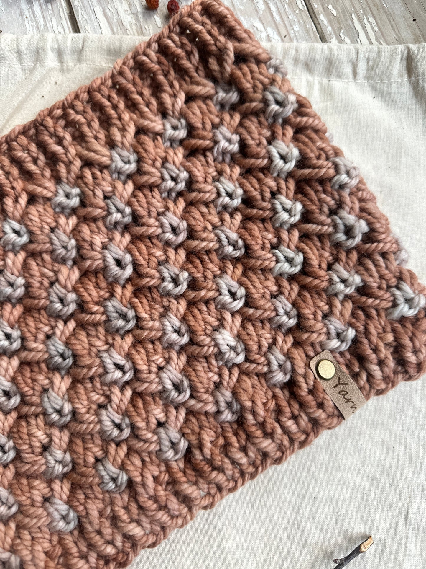 Merino wool knit hat and cowl set