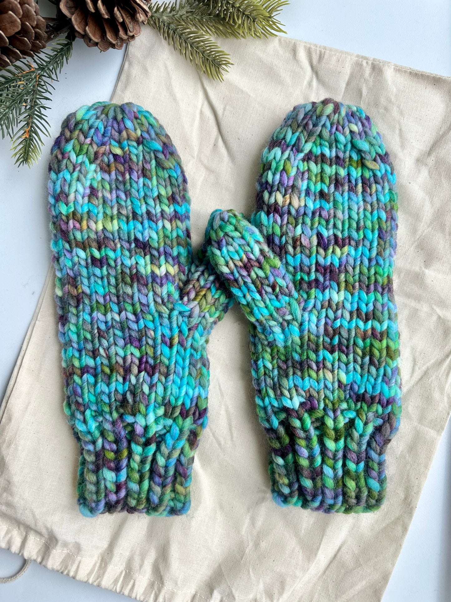 Reserved for Julia -merino wool knit hat and mitten set