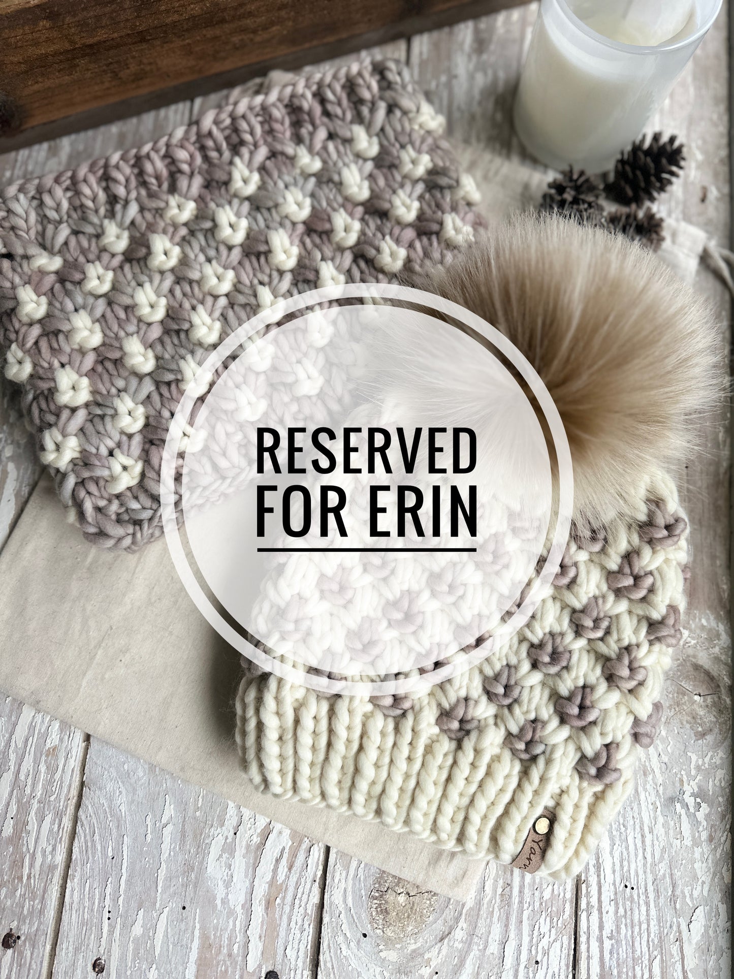 Reserved for Erin- merino wool knit hat and cowl set