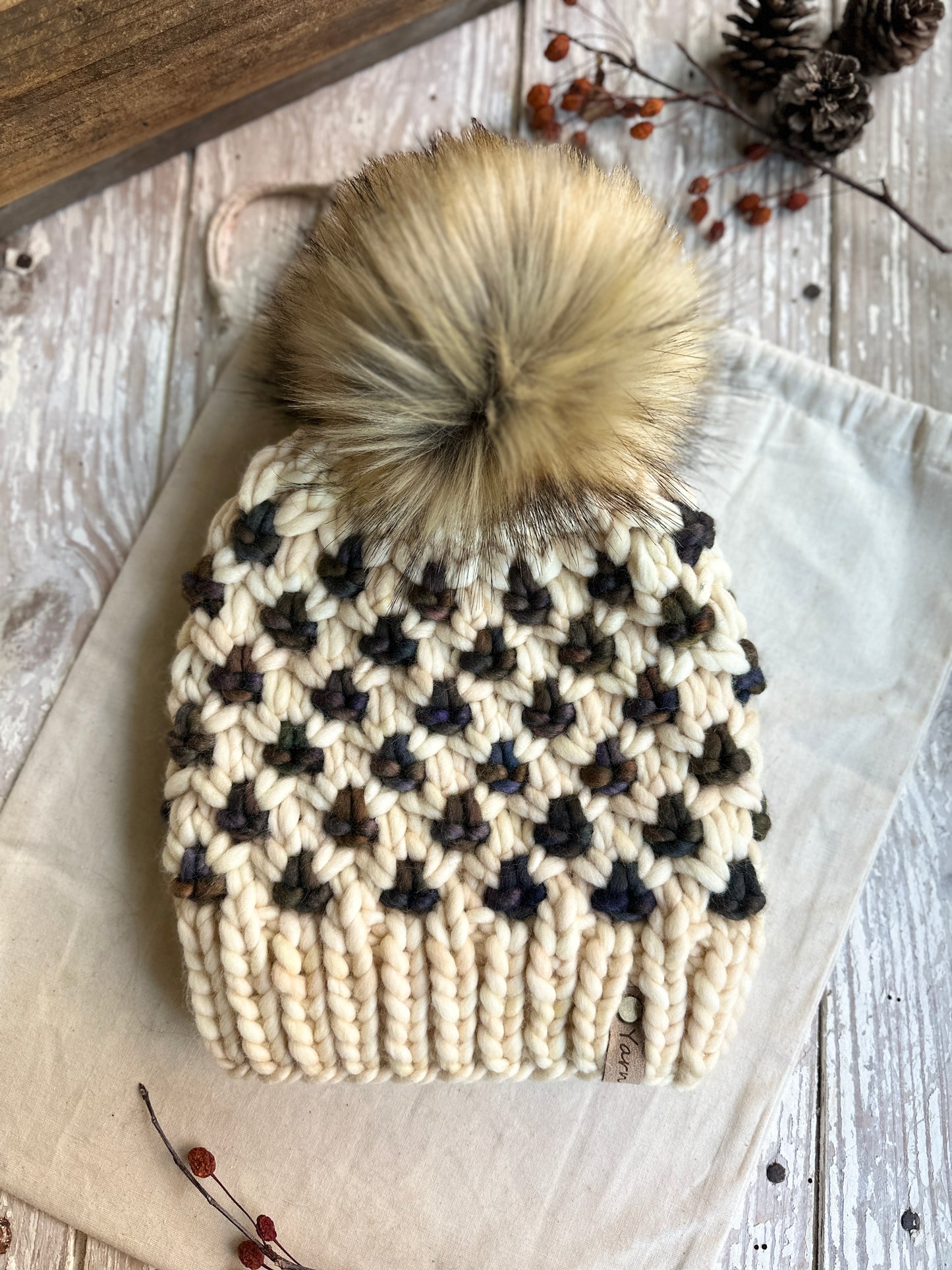 Merino wool knit hat and cowl set