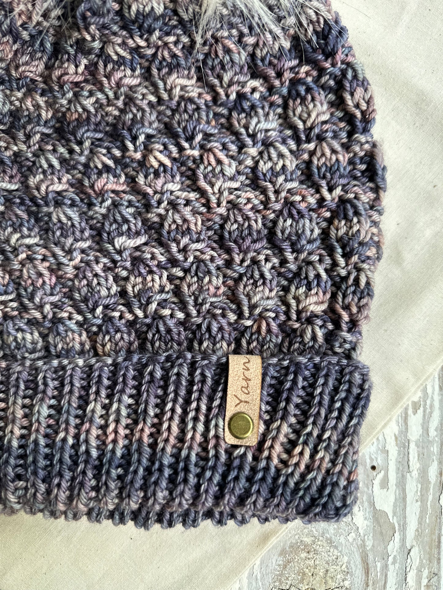 Merino wool folded brim knit slouchy beanie
