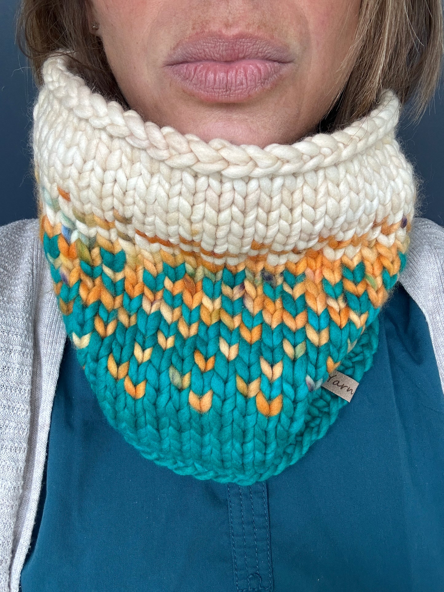 Merino wool knit cowl