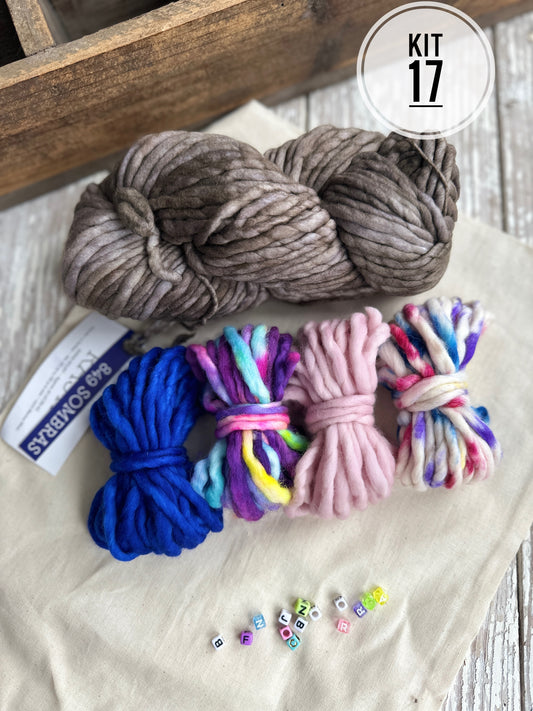 KIT- friendship bracelet beanie merino wool knit kit