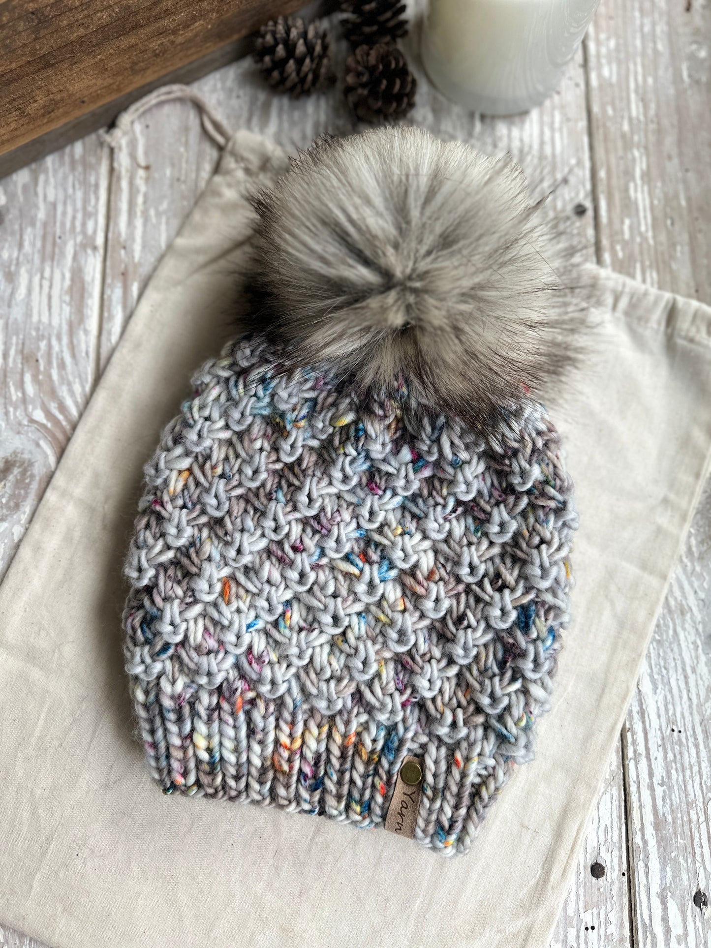 Merino wool knit hat and cowl set