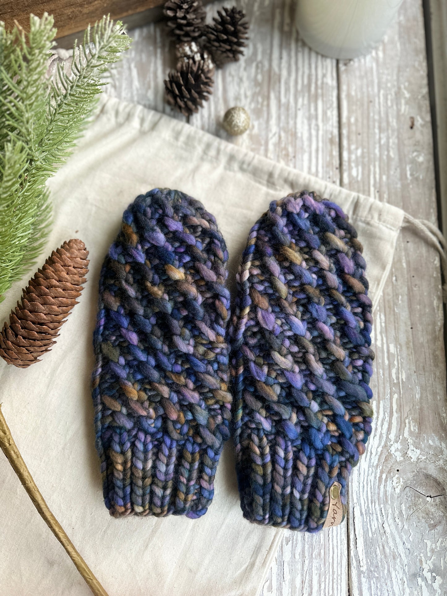 Reserved for Jayme-Merino wool knit mittens