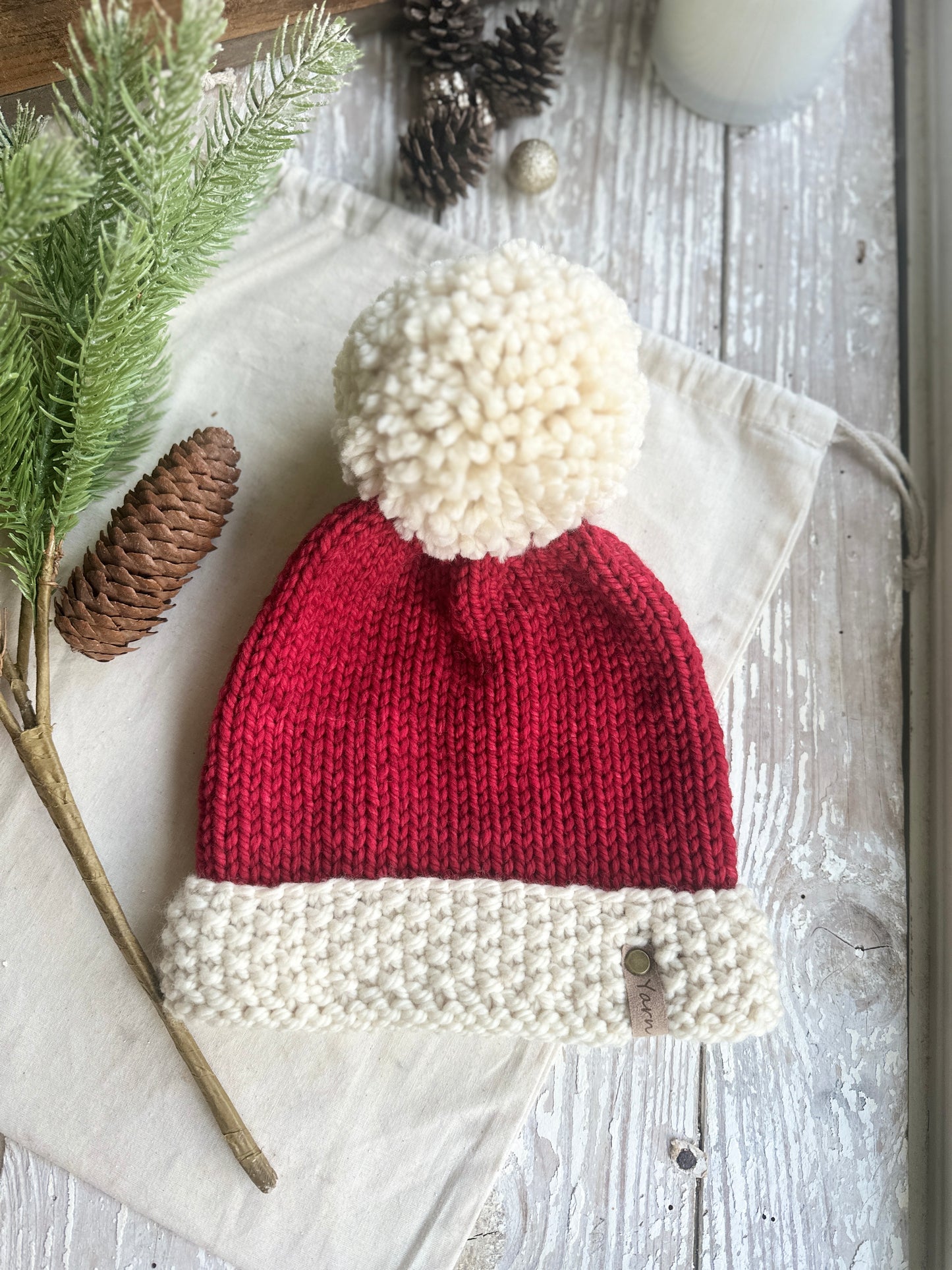 Child 3-5 yr Merino wool knit hat with yarn Pom