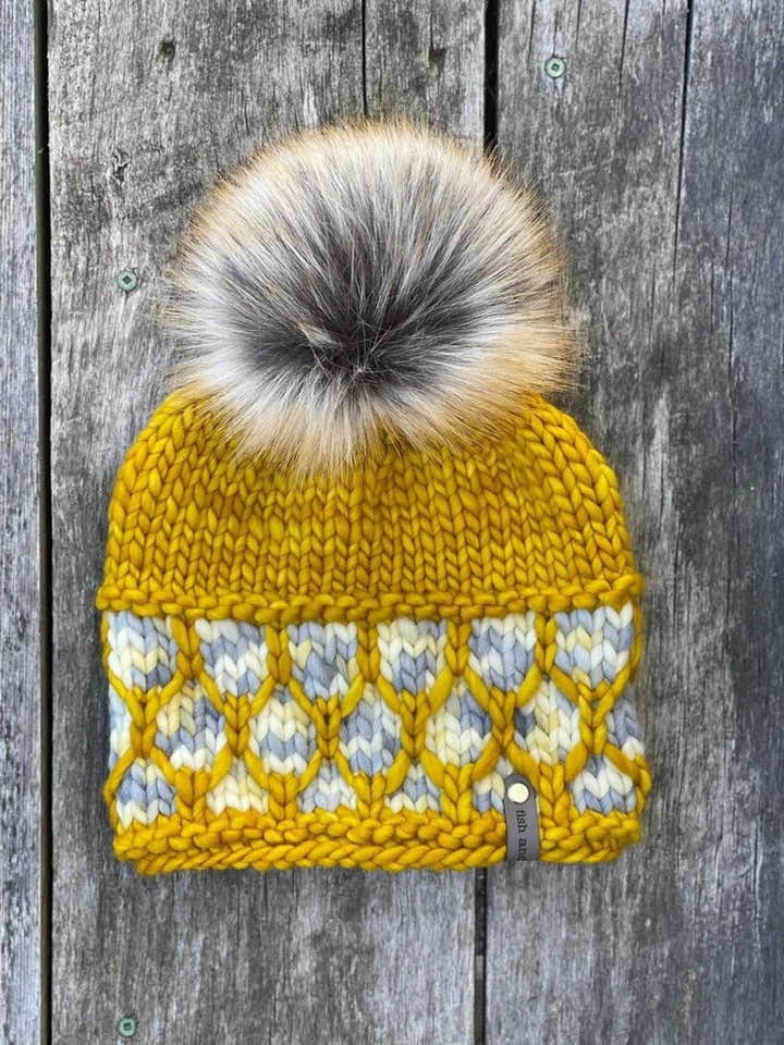 Looking Glass Brim Beanie Knit Pattern