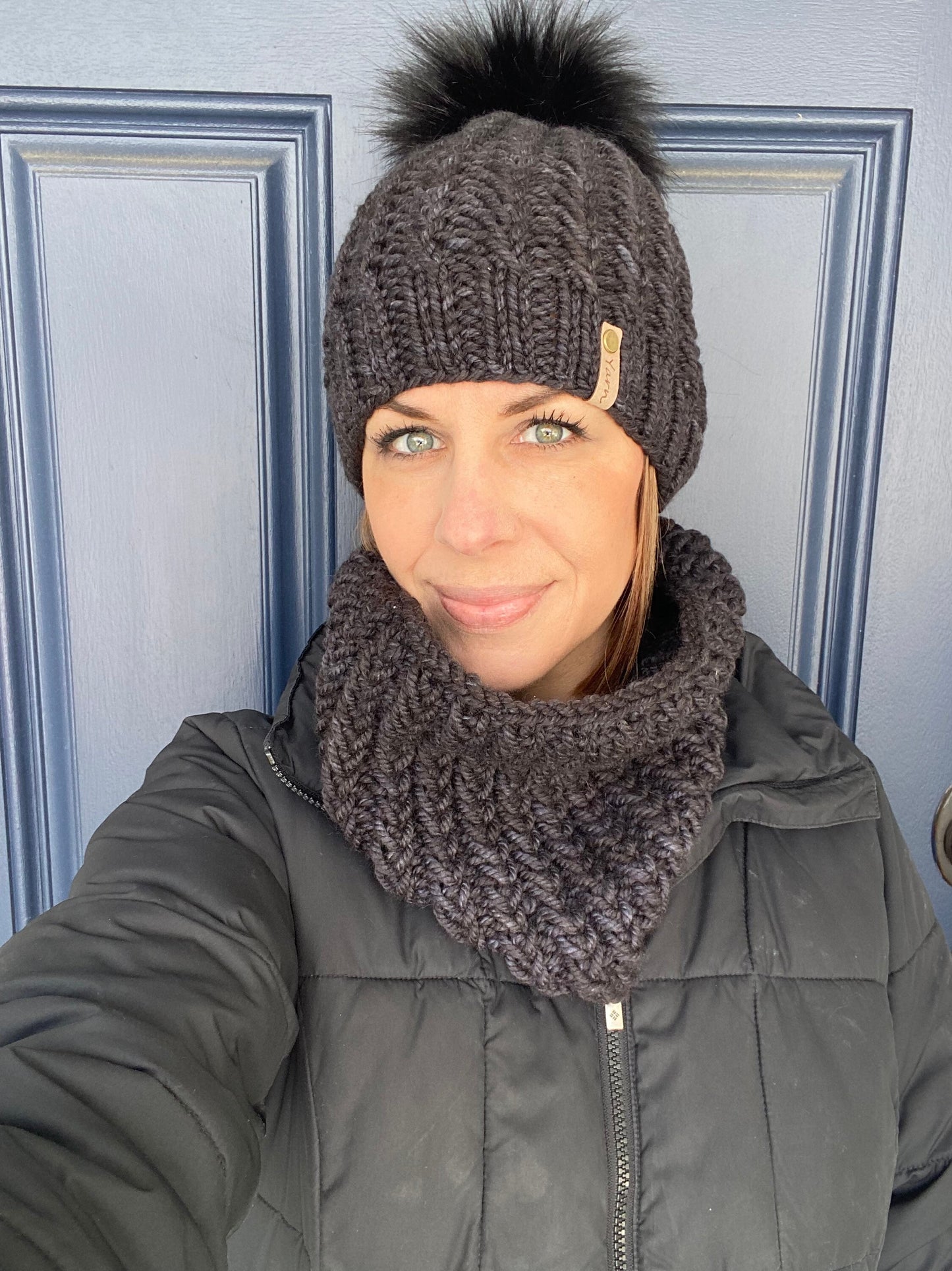 Merino wool knit cowl