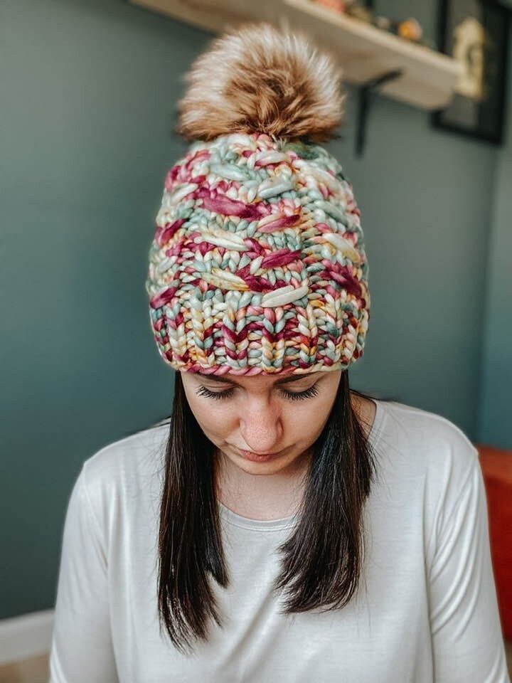 Painted Lady Beanie Knit Pattern