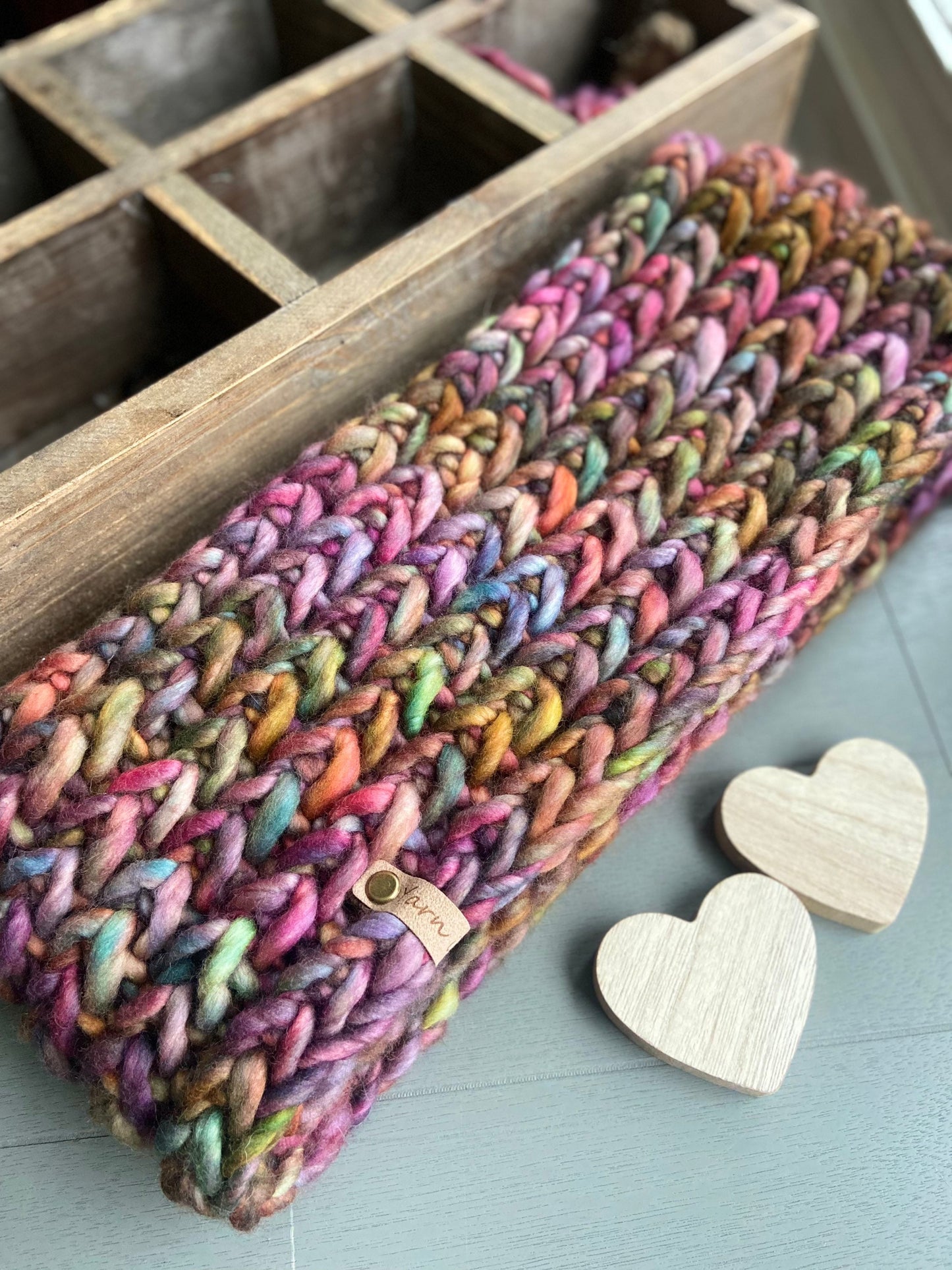 Merino wool knit infinity scarf