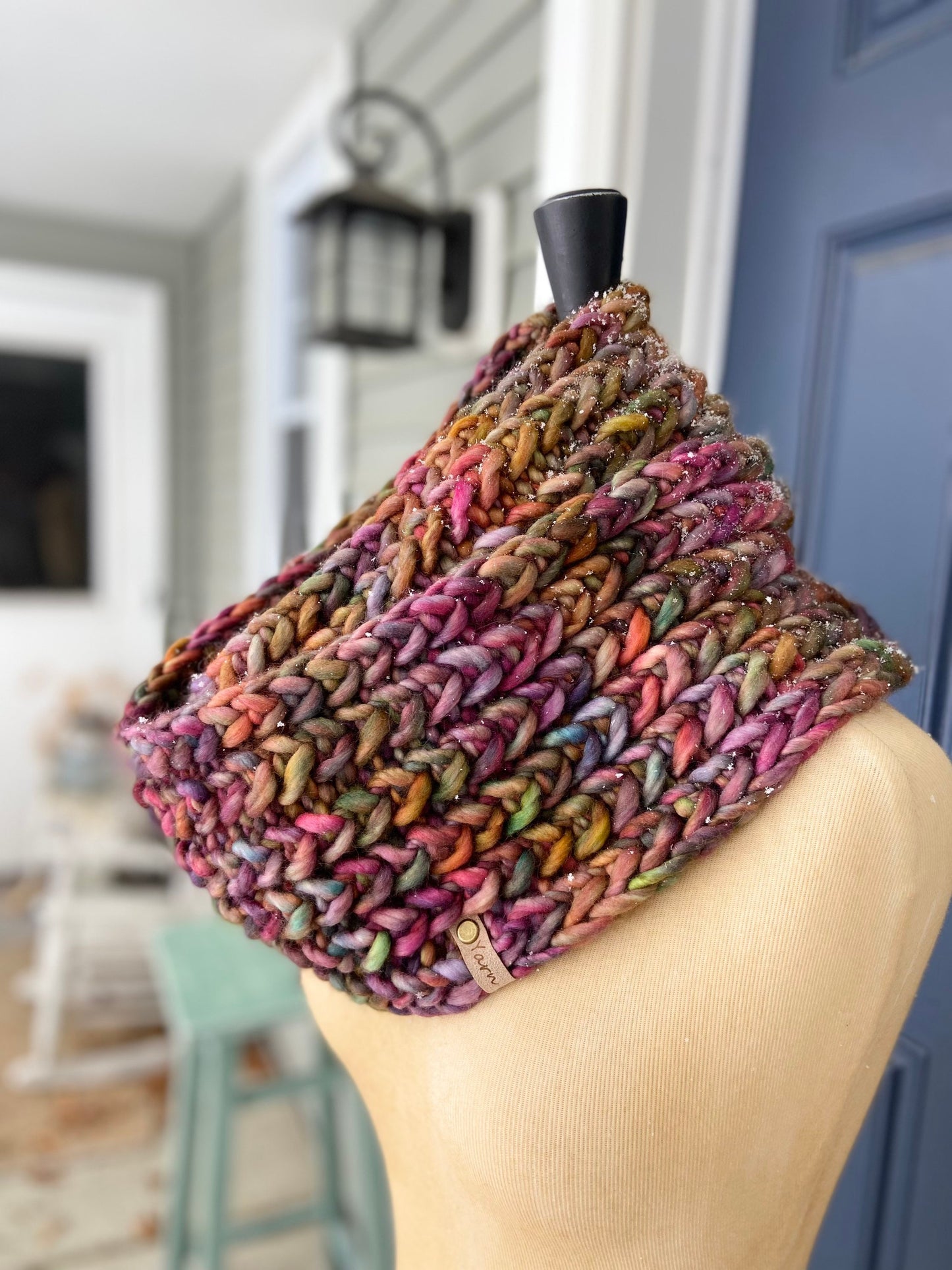 Merino wool knit infinity scarf