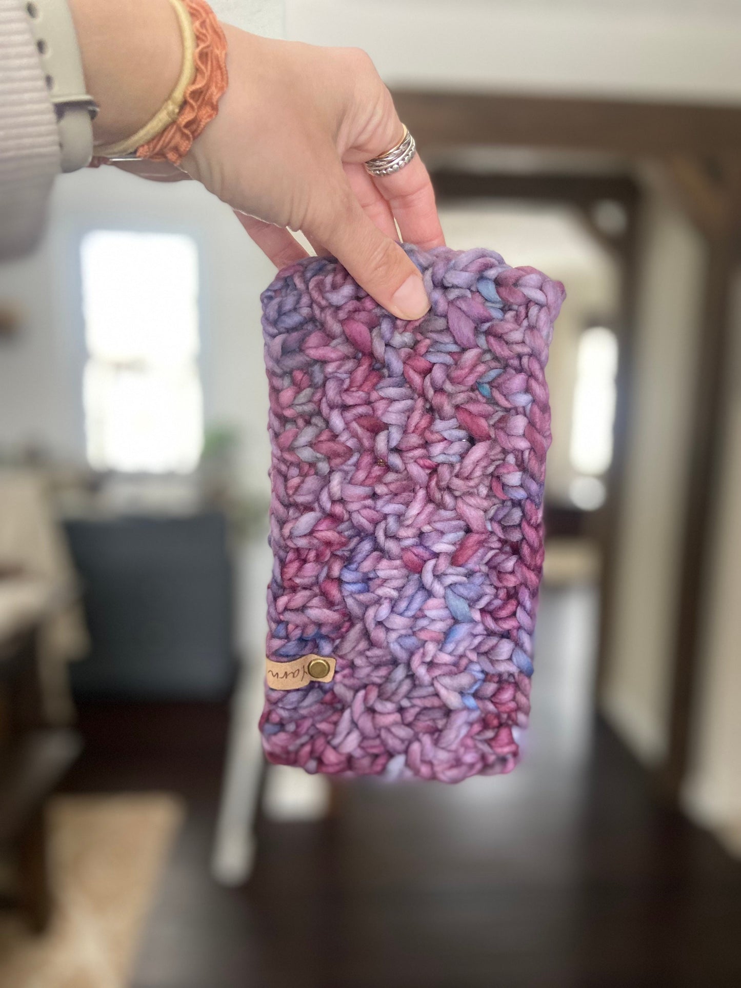 Merino wool knit ear warmer