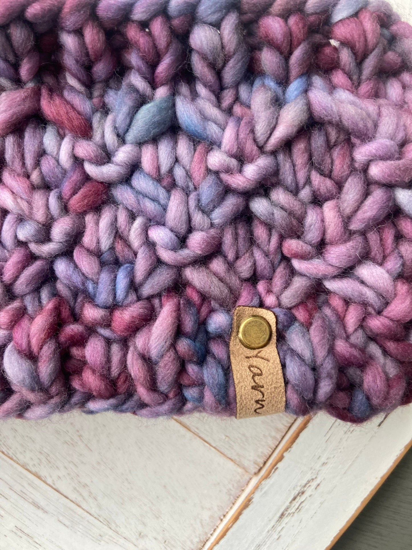 Merino wool knit ear warmer