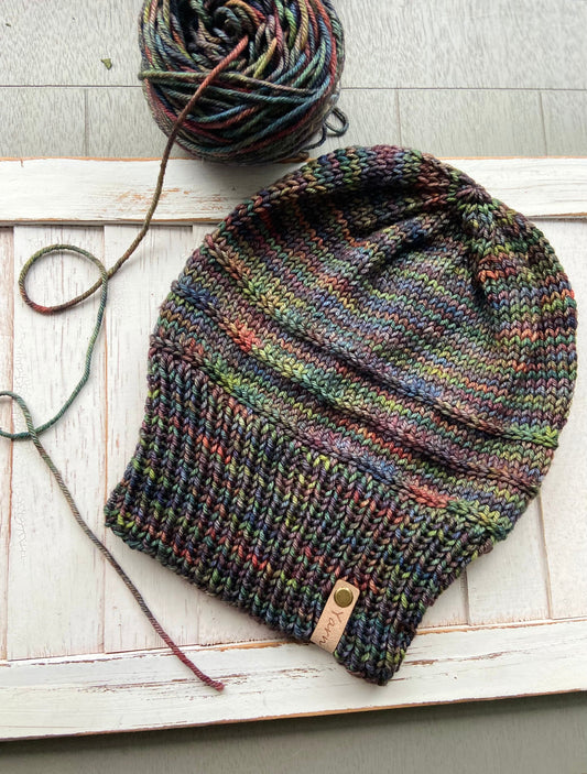 Slouchy merino wool knit hat