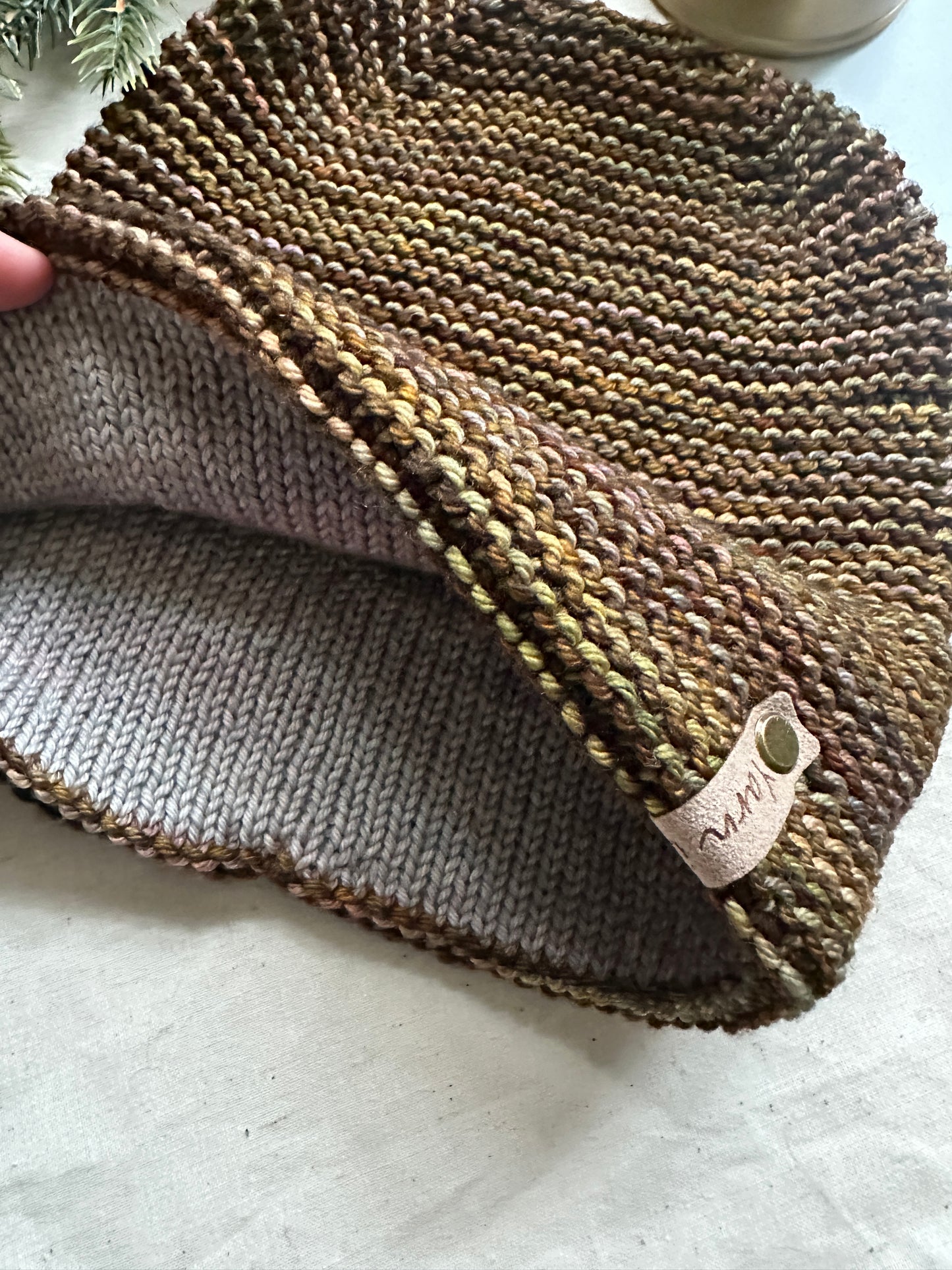 Merino wool double brim knit hat