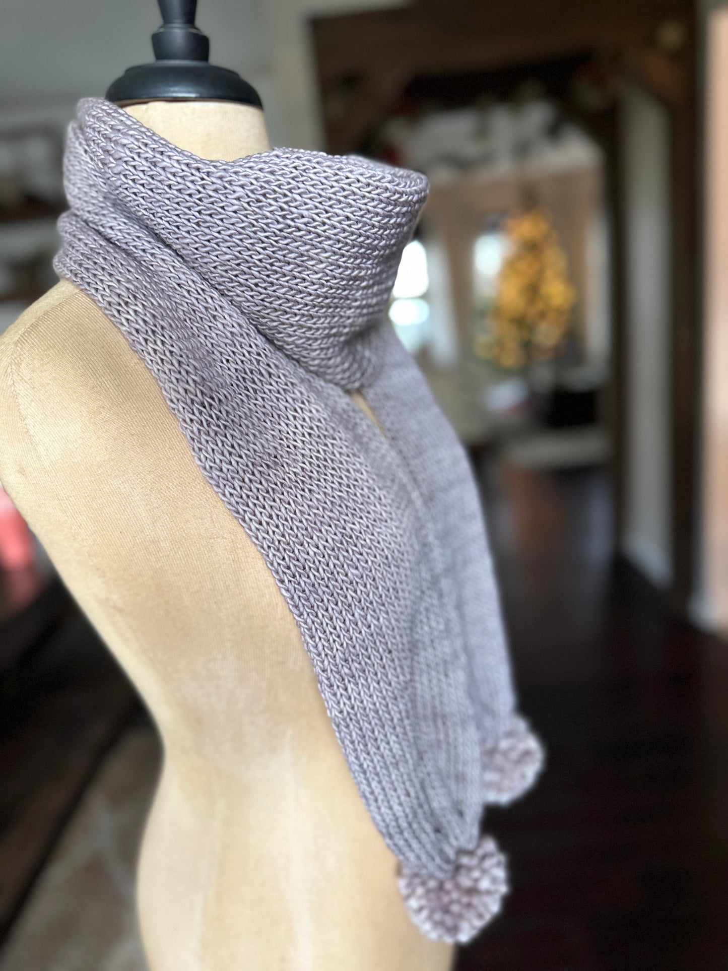 Merino wool knit scarf