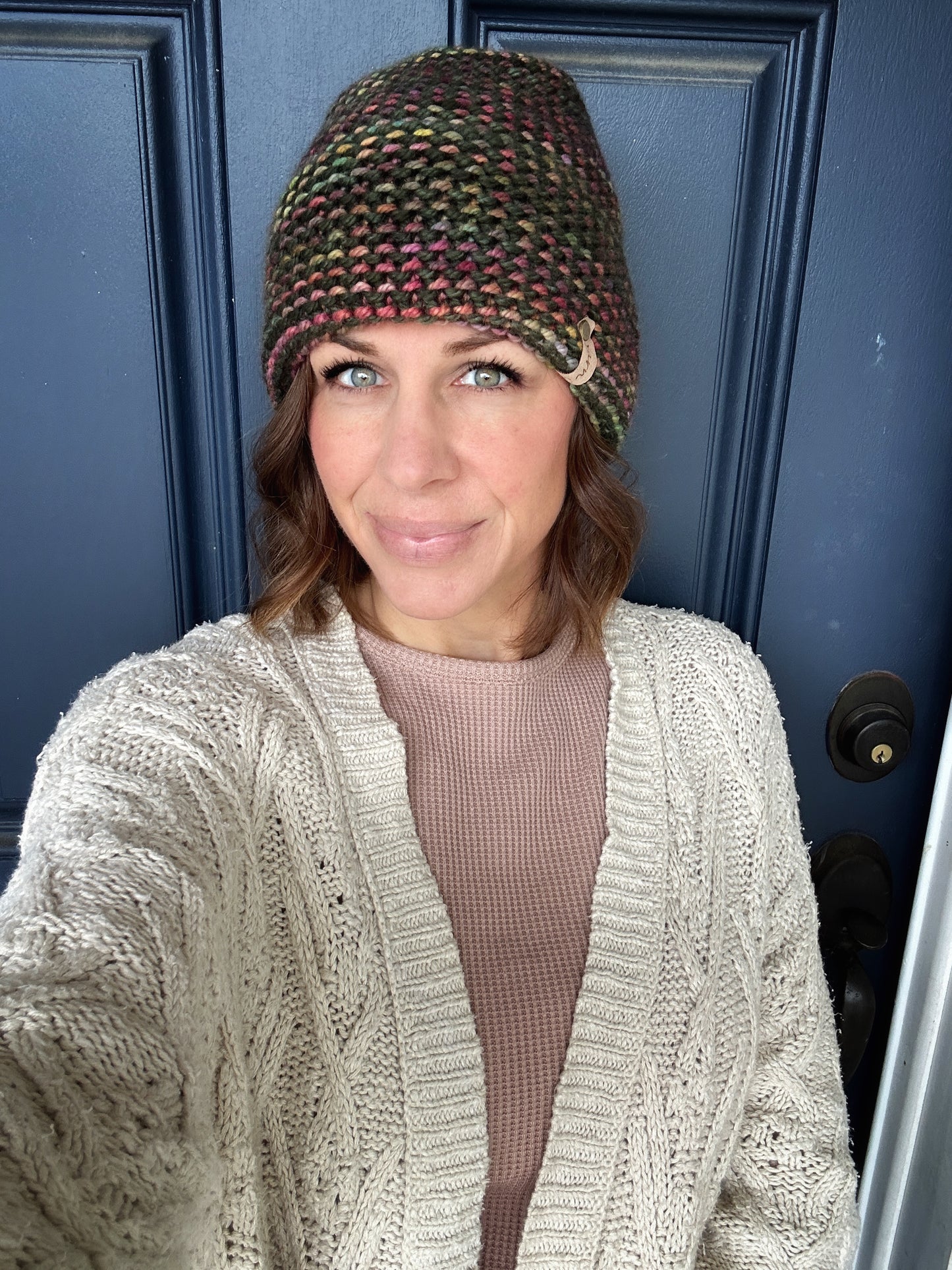 Merino wool double brim knit hat