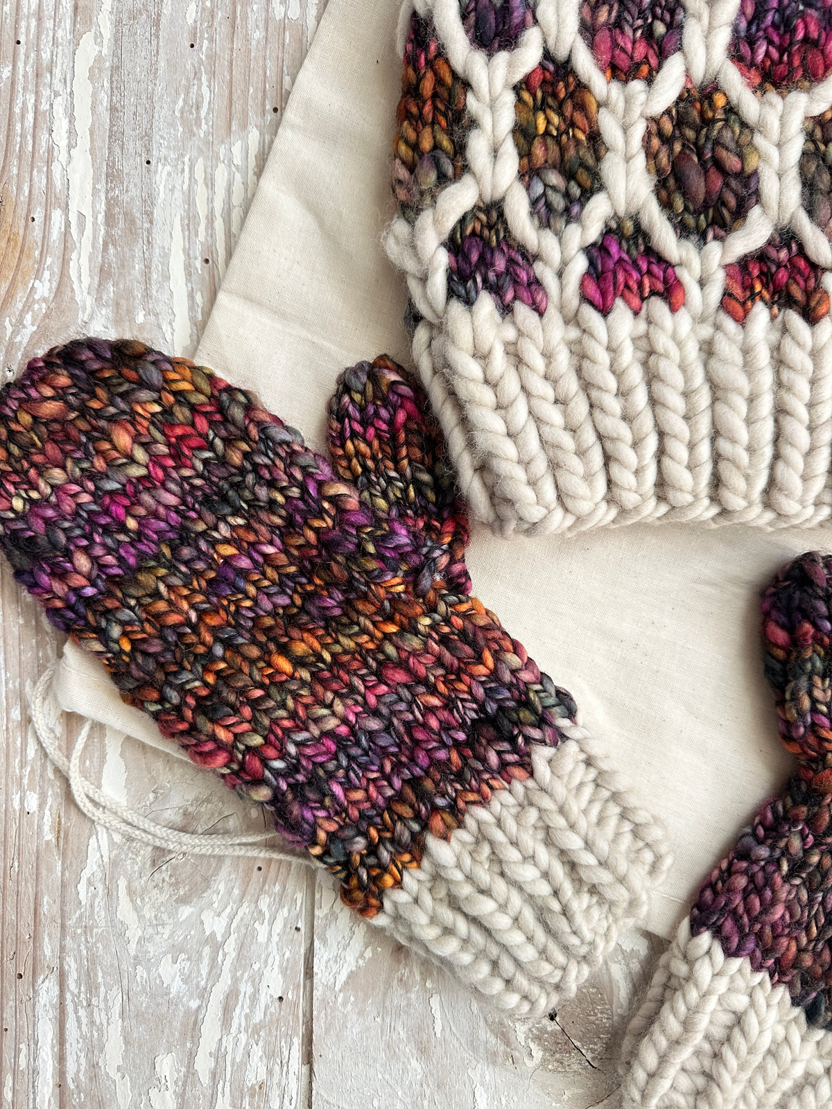Reserved for Kelly-Merino wool knit mittens