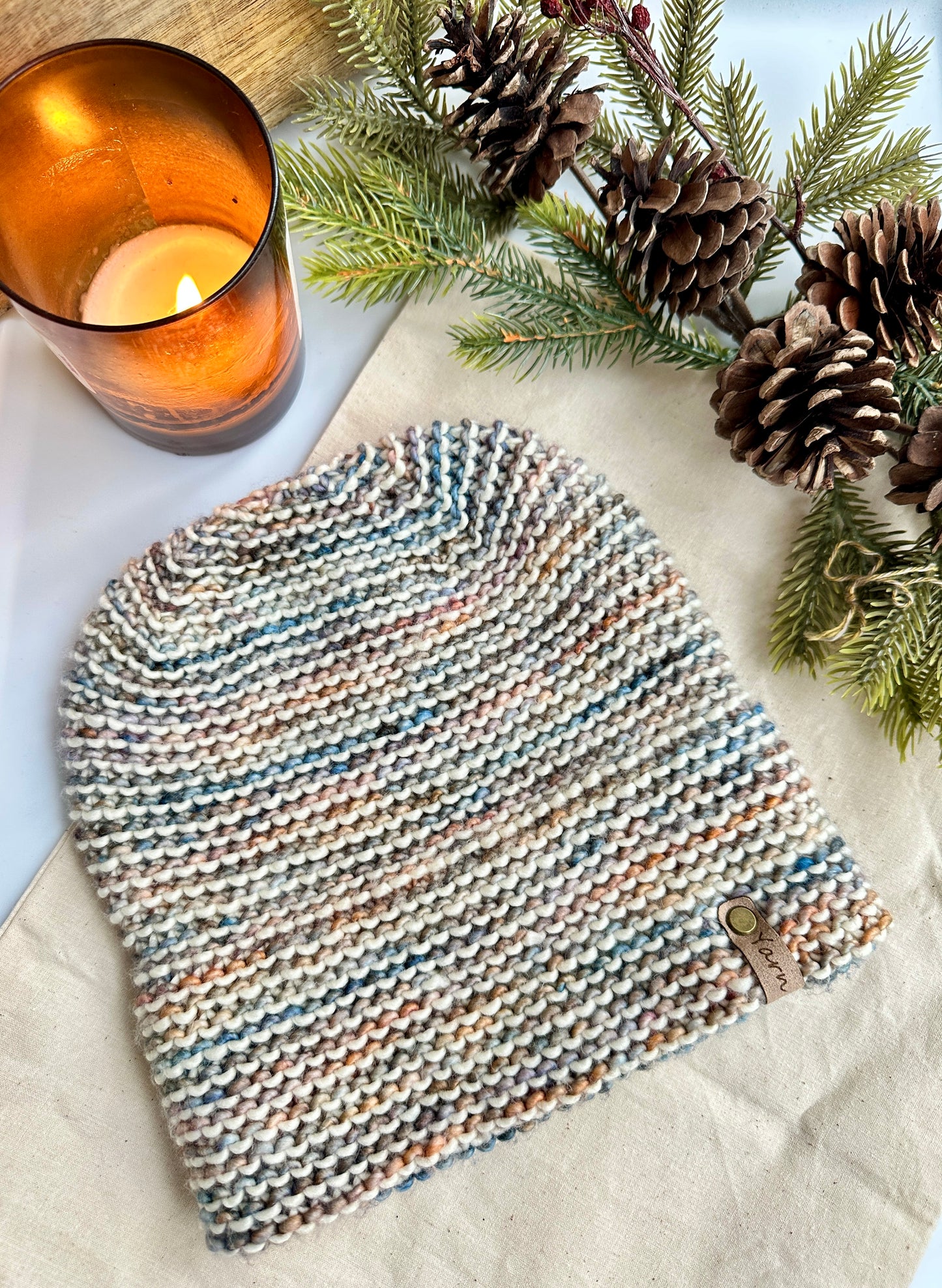 Merino wool double brim knit hat