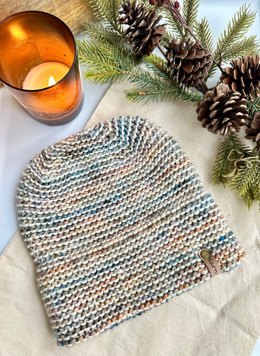 Merino wool double brim knit hat