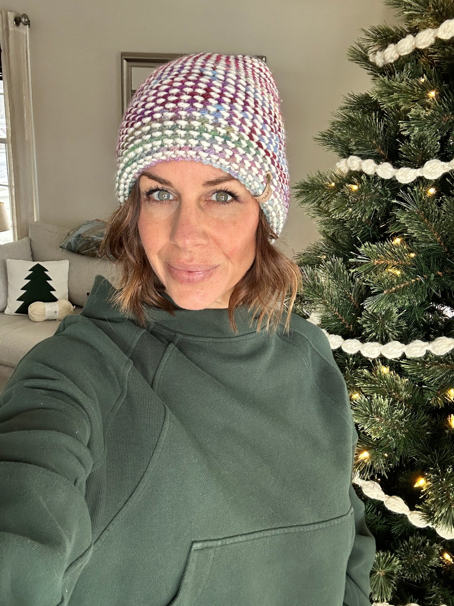 Merino wool double brim knit beanie