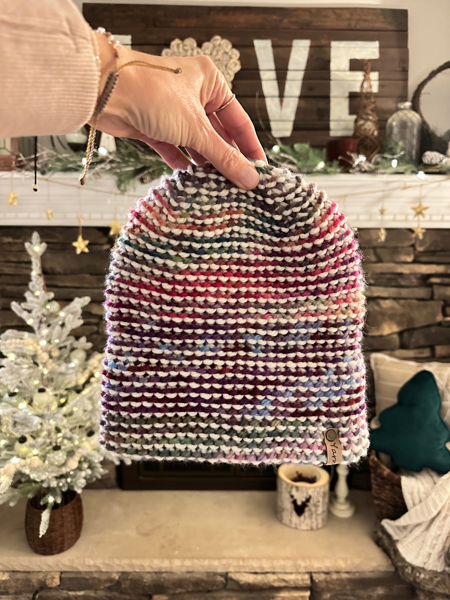 Merino wool double brim knit beanie