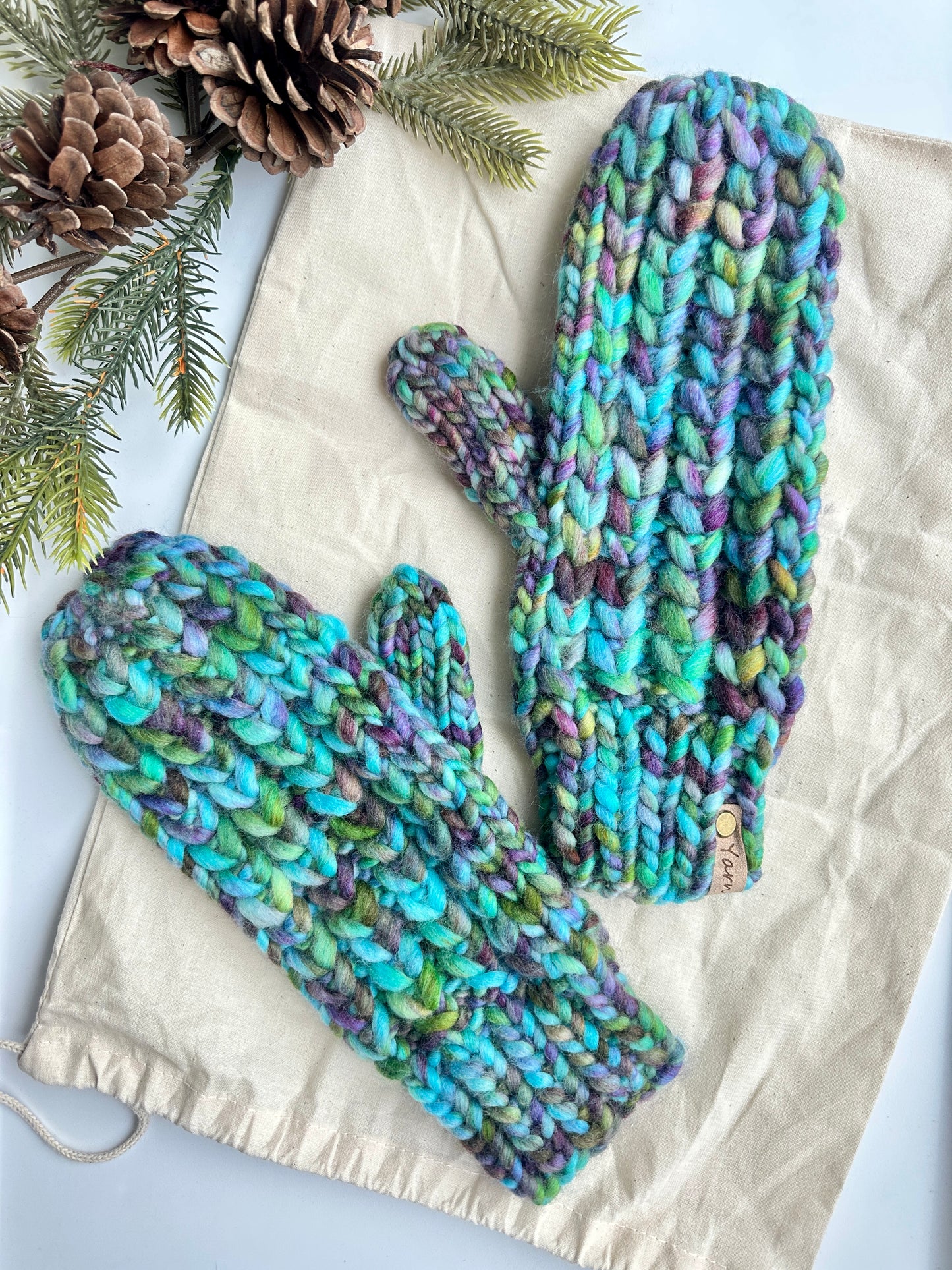 Reserved for Julia -merino wool knit hat and mitten set