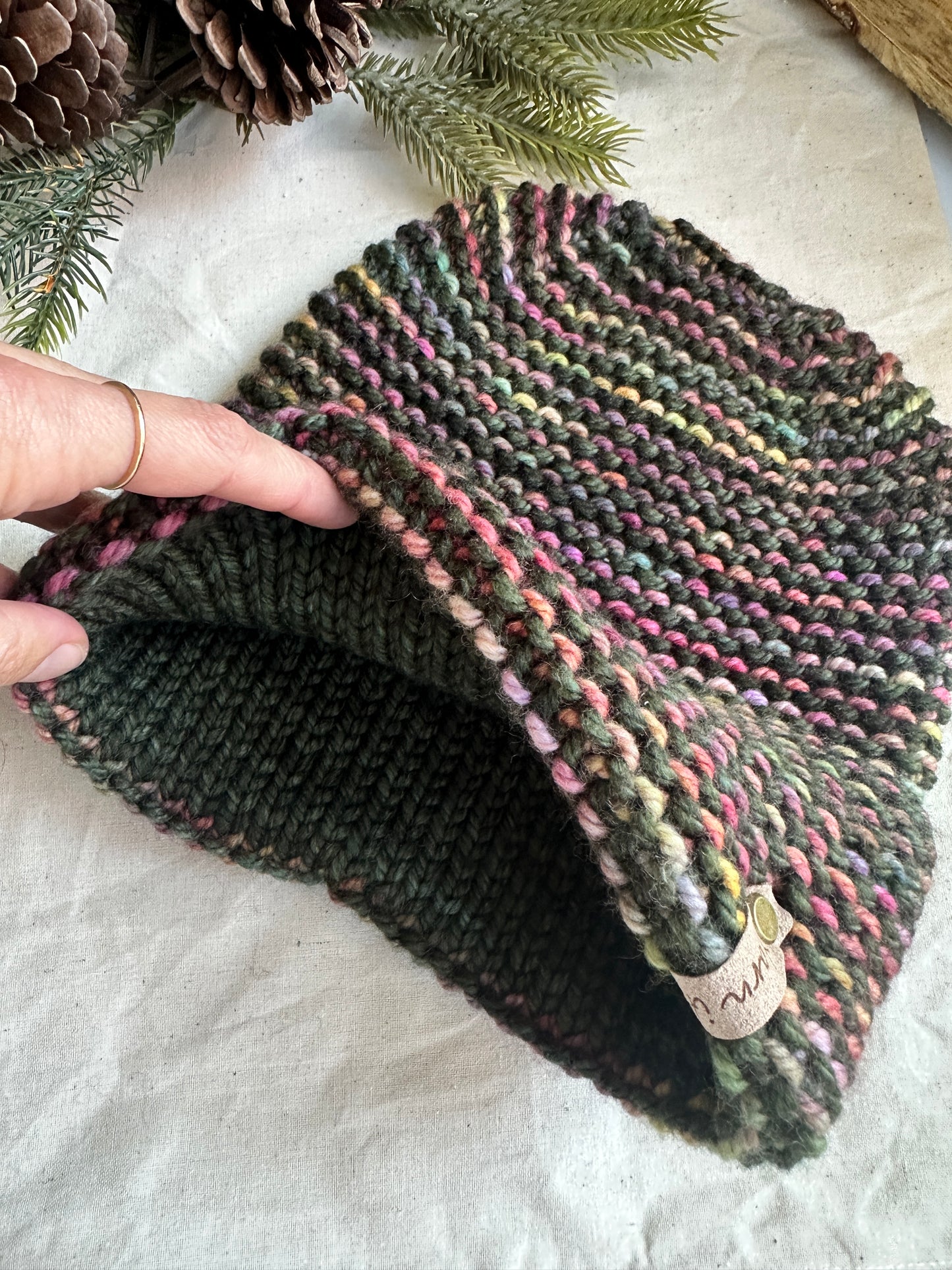 Merino wool double brim knit hat