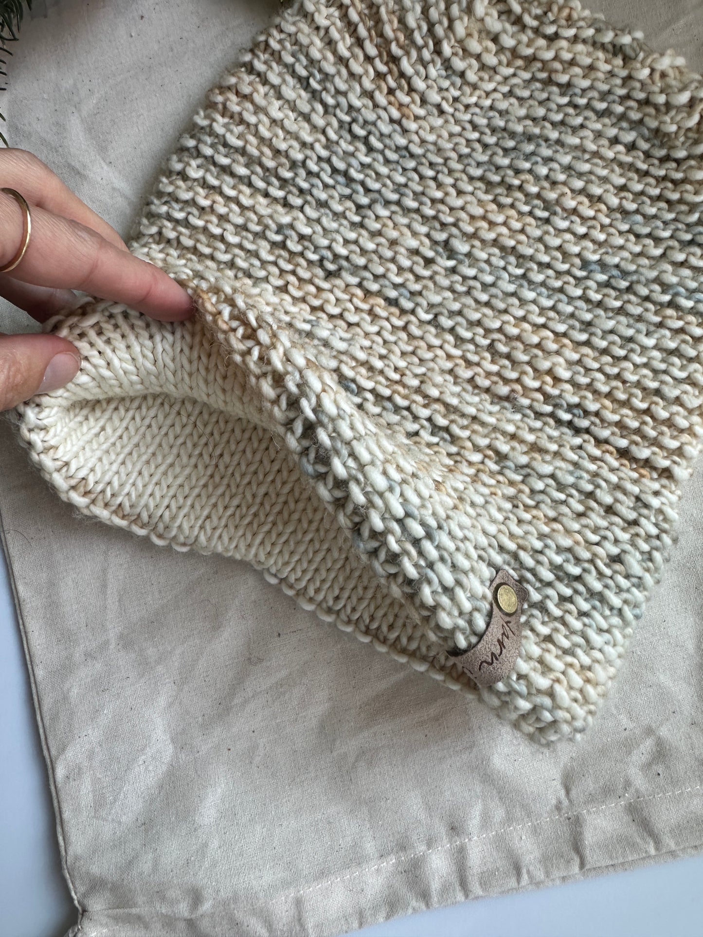 Merino wool double brim knit hat