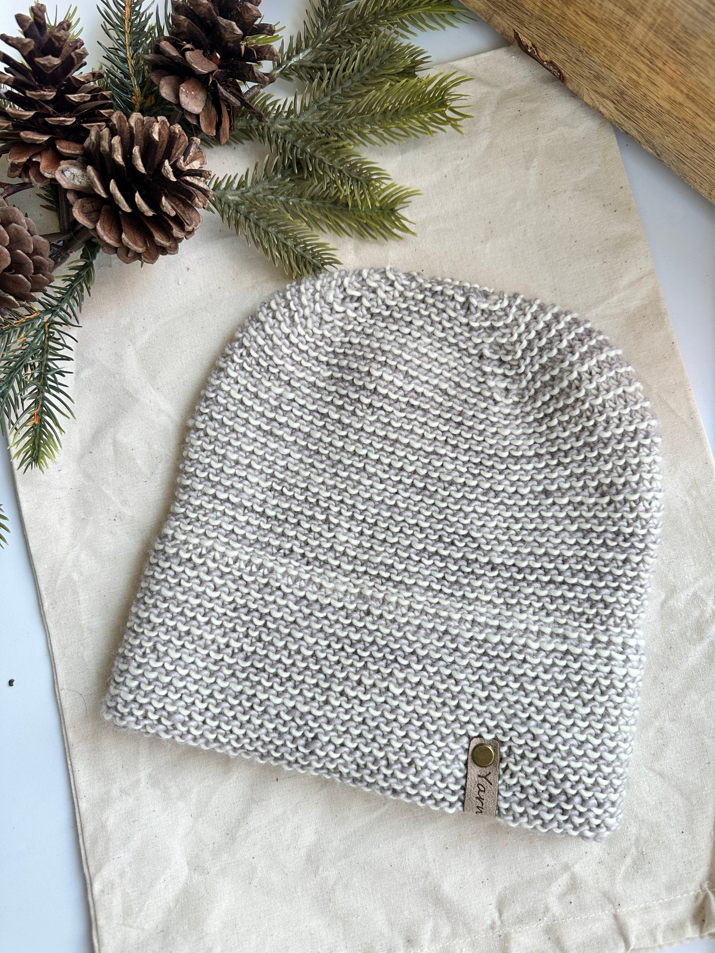 Merino wool double brim knit hat