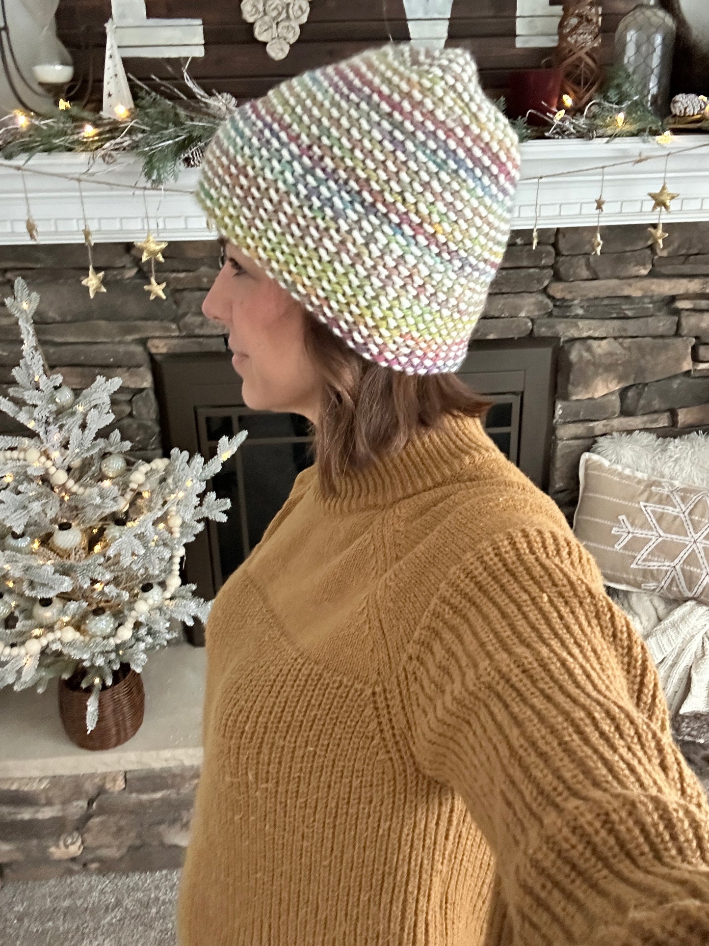 Merino wool double brim knit hat