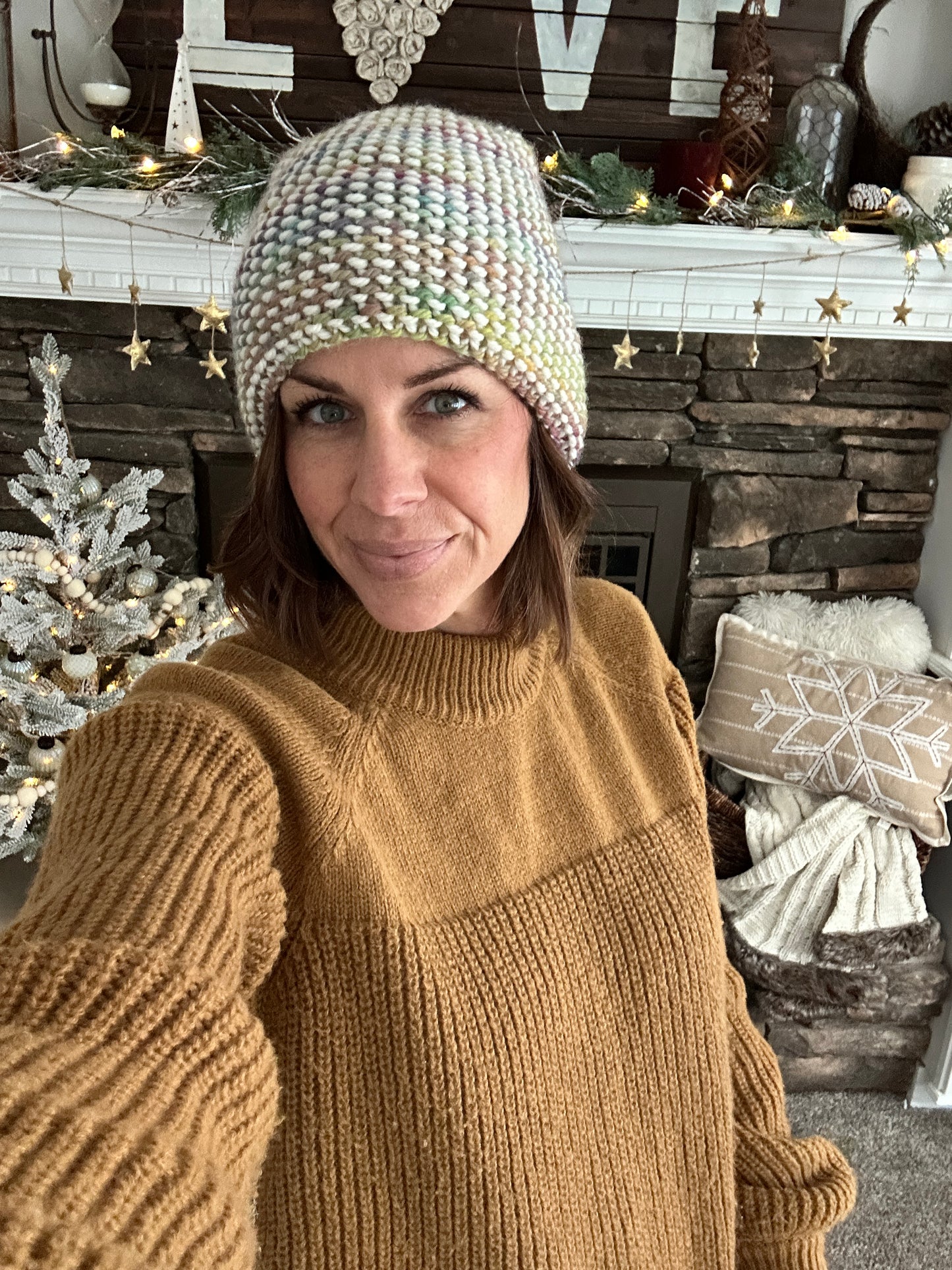 Merino wool double brim knit hat