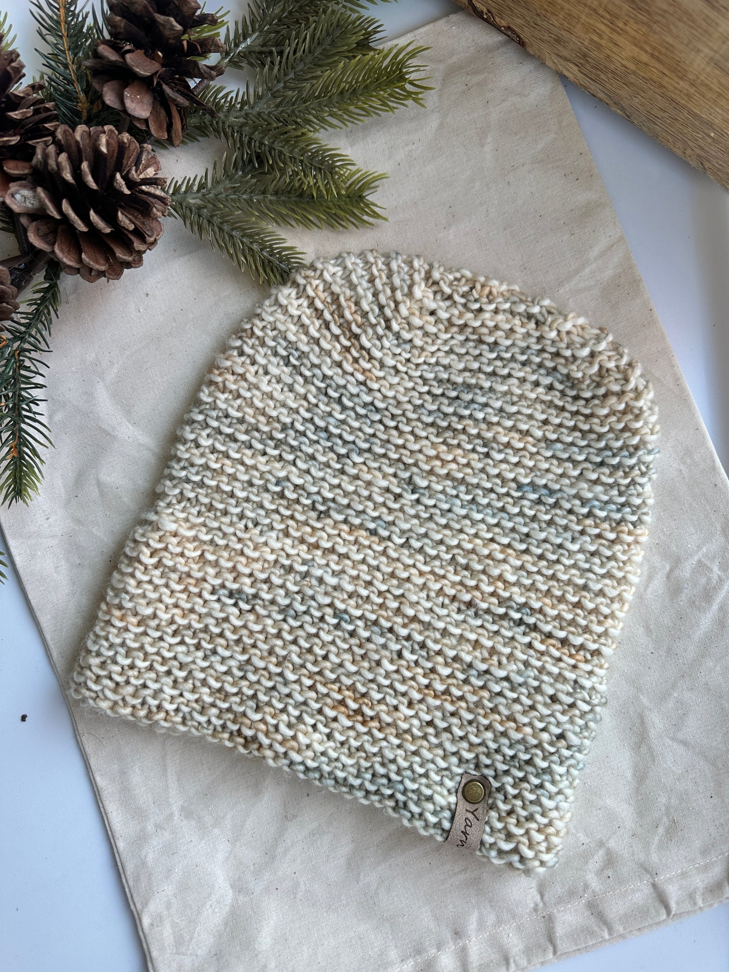 Merino wool double brim knit hat