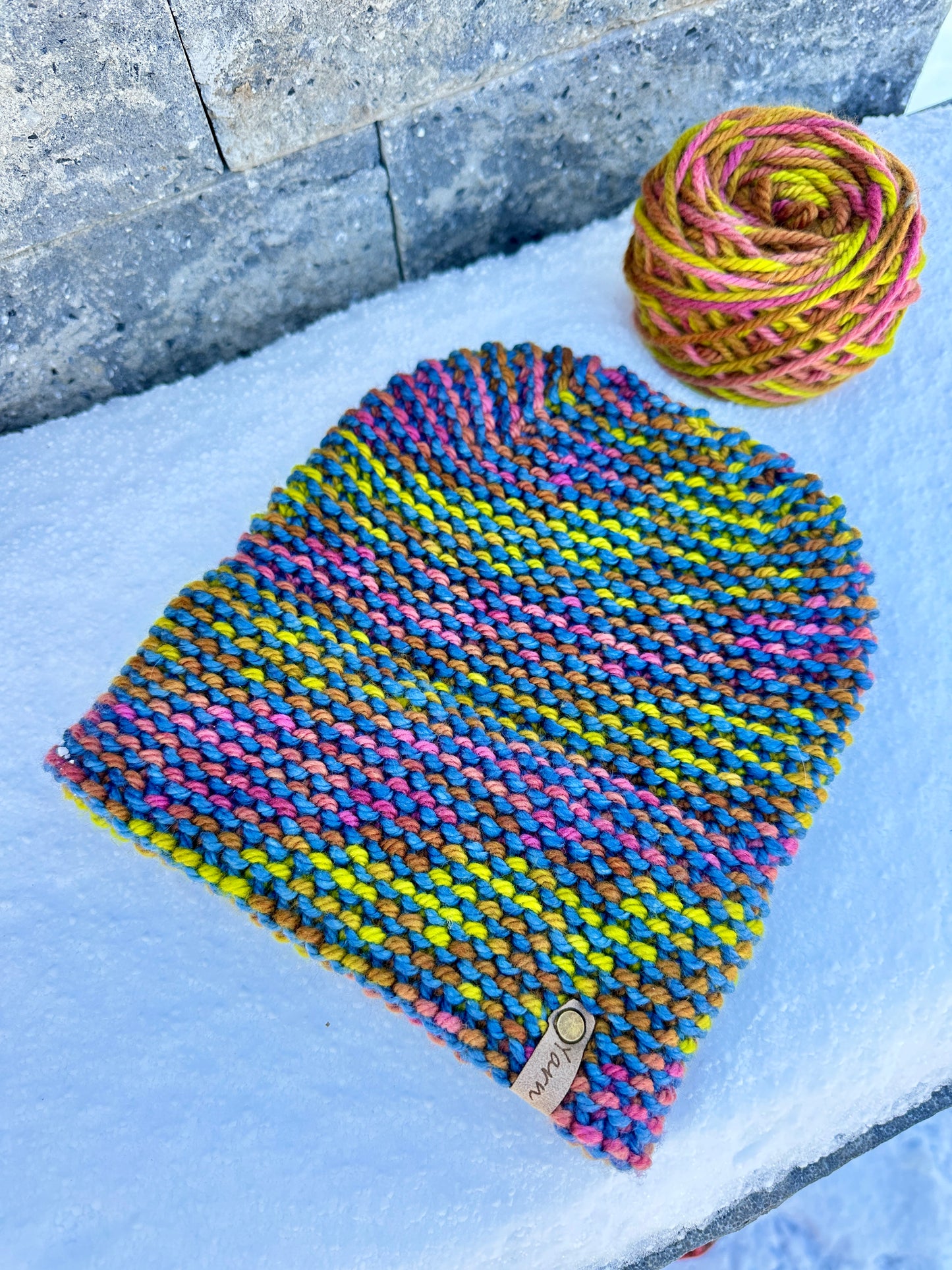 Merino wool double brim knit hat