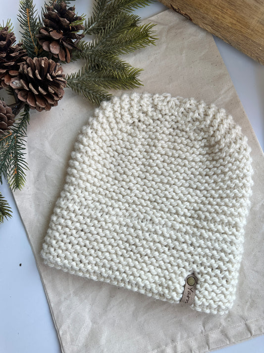 Merino wool double brim knit beanie