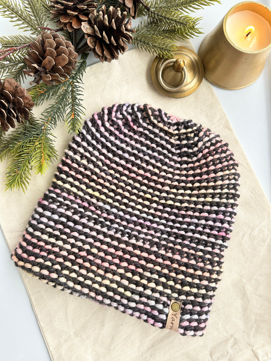 Merino wool double brim knit hat