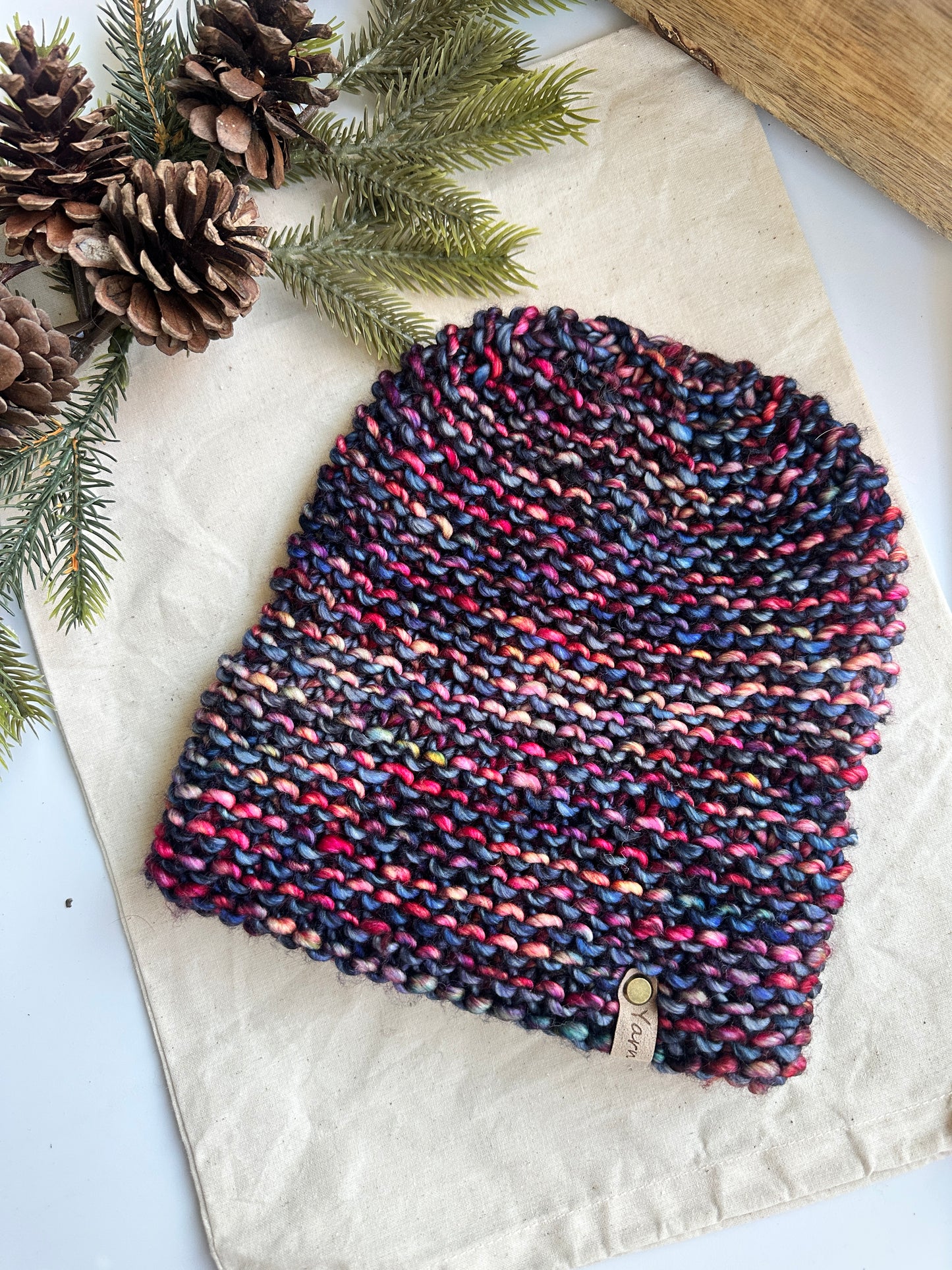 Merino wool knit double brim knit hat