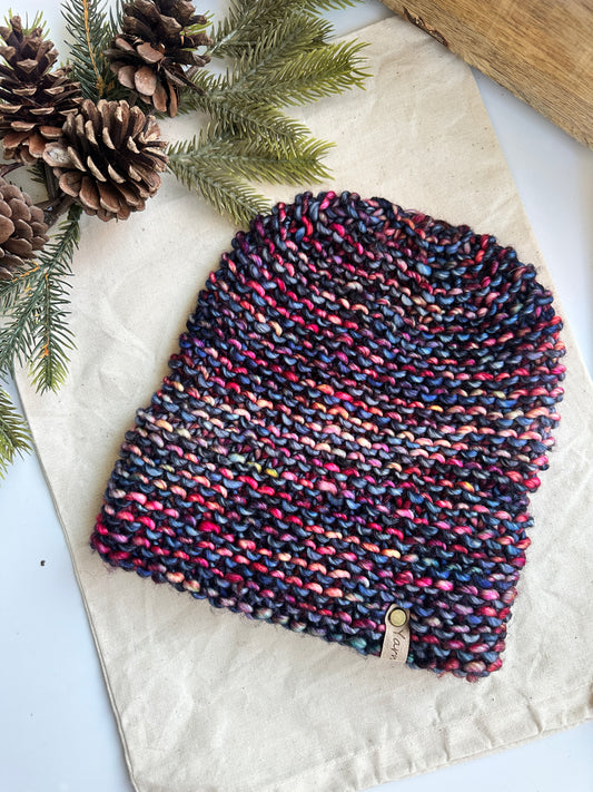 Merino wool knit double brim knit hat